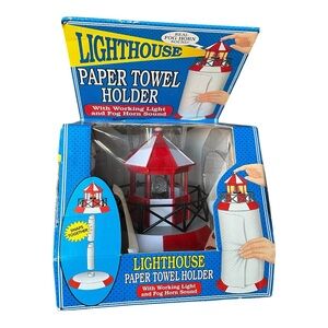 VTG 1999 NEW Lighthouse Paper Towel Holder Fun-Damental Fog Horn Sound Light